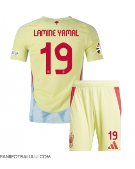 Spania Lamine Yamal #19 Echipament de Fotbal Replică European 2024 Copii Deplasare (+ Șorturi)